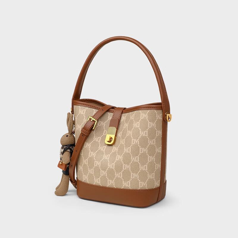 Love Sea Women's Crossbody Bag, Handbag, Shoulder Bag, Large Capacity Bucket Bag, Brown