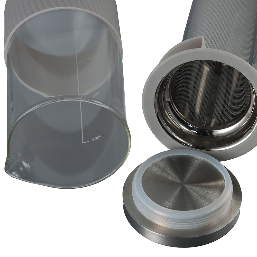 Pichet en Verre Borosilicate 800ml Cafetière Glacée Voyage Extérieur