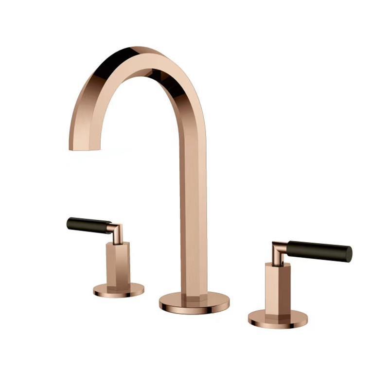 Widespread Bathroom Sink Mixer Luxury Gold Hot and Cold Basin Faucet Brass Black Chrome Finished Lavatory Tasp Top High Quality