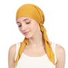 New Elastic Cotton Solid Color Wrap Head Scarf Hats Muslim Turban Bonnet for Women Inner Hijab Hat Fashion Female Turbantes Caps