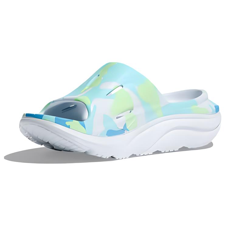 HOKA One One Ora Recovery Slide 3 Casual Breathable Hollow Non-Slip Odor-Resistant Slide Sandals Unisex Sandals Blue 1156730/ILD