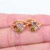 Women Fashion Rainbow Zircon CZ Infinite Symbol Huggie Hoop Earrings Jewelry