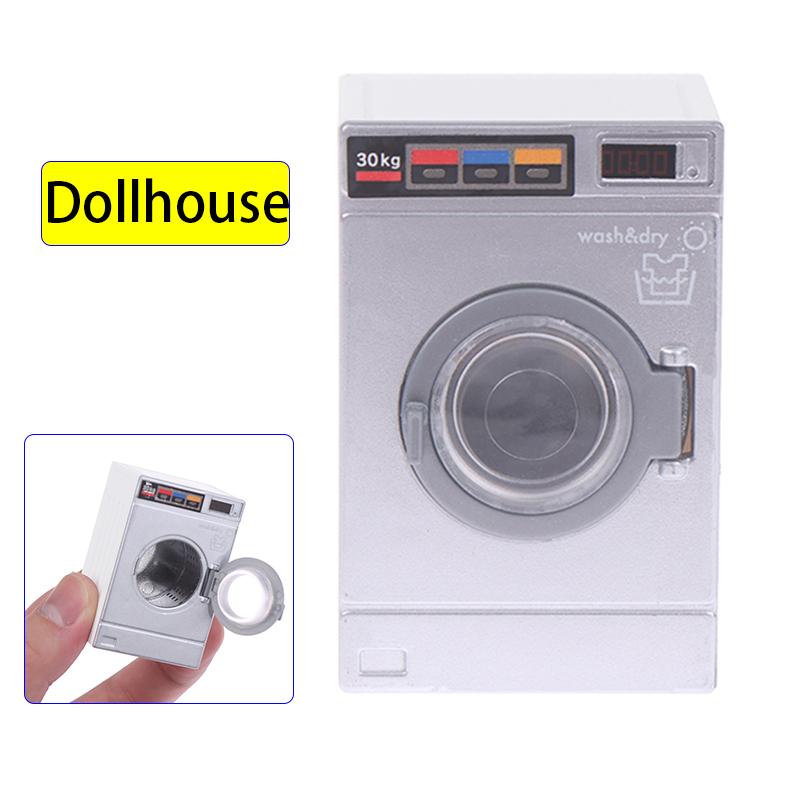 1:12 Dollhouse Miniature Washing Machine Drum Washer Home Appliance Laundry Model Dollhouse Furniture Decor Toy