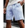 Spring Summer Men's Striped Drawstring Sports Shorts Simple Casual Mid Shorts for Europe America