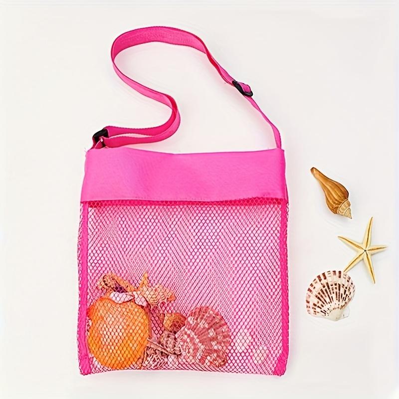 1pc Colorful Mesh Beach Tote Breathable Netting Design Perfect for Beach Toys, Shell Collecting, and Sand Digging - Ideal for Summer Pool Parties