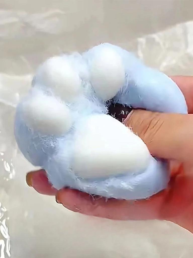 TPR Cat's Paw with Fur Stress Relief Squishy Toy Fidget Toy Mini Kawaii Plush Cat Paw Silicone Small Cat Paw Cute Pink Cat Foot