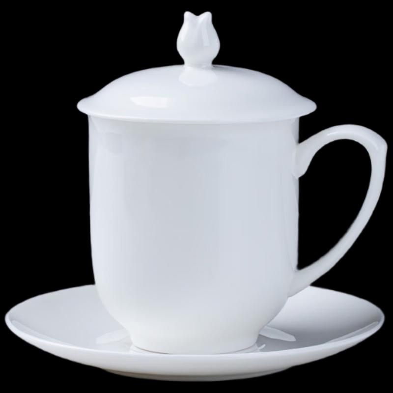 GIMI Bone China Mug with Lid and Saucer Set