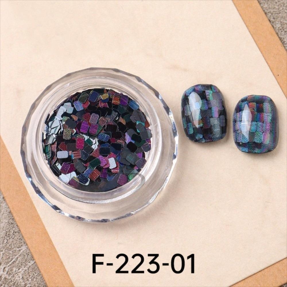 Holographic Square Nail Art Sequins Shimmering Silvery Laser Nail Glitter Decoration Metallic Nail Paillette Sequins