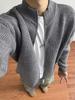 Men's Trendy Zip-Up Stand-Up Collar Knit Cardigan - Autumn/Winter Loose Fit Sweater