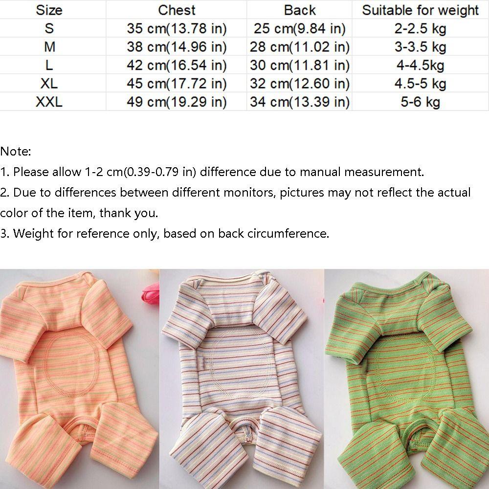 Comfortable Pet Bottoming Shirt Four-legged Dog Pajamas Dog Striped Jumpsuit  Belly Protective