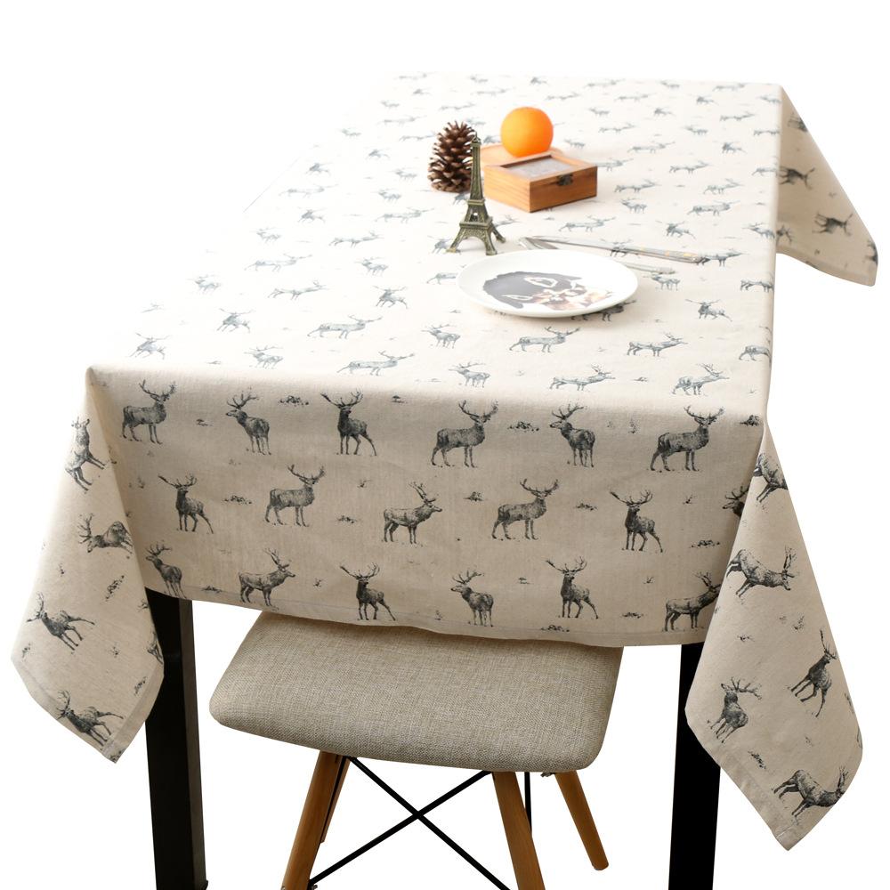 Elk Tablecloth Fabric Cotton And Linen Literature And Art Home Coffee Table Dining Table Cloth Rectangular Table Cloth Table Cloth Desk