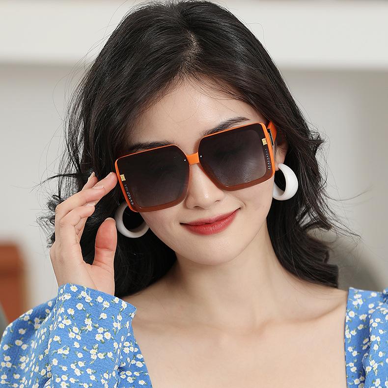 High Definition Polarized Sunglasses Fashion High Sense Large Frame Glasses Square Sunglasses 9136