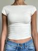 Top da Donna Y2K Sexy Senza Schiena a Manica Corta Monocolore per Primavera/Estate 2026