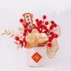 Creative New Year Lucky Decoration Chinese Style Handmade Blessing Flower Bucket Best Blessing Fake Flower Bucket
