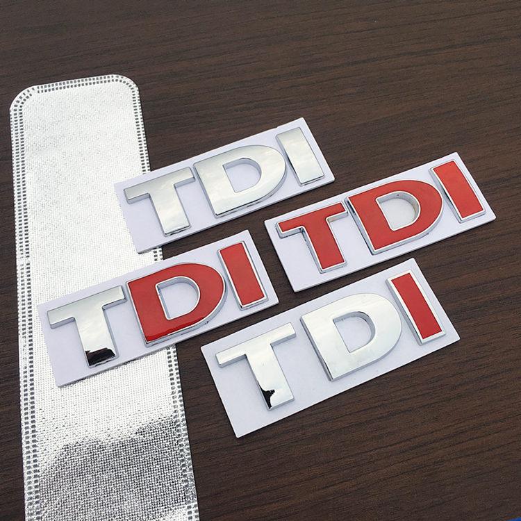 Volkswagen TDI 3D Metalowa Naklejka z Emblematem na Bagażnik - Modyfikacja i Dekoracja Karoserii Samochodu.