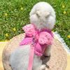 Pearl angel princess dog cat chest strap dog chest strap cat leash pet supplies spring and summer breathable