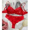 Big Red Sexy Lace Underwear Women's Lace Pure Desire Underwear Sexy Summer Bra Women's Sex Bra Cover Set