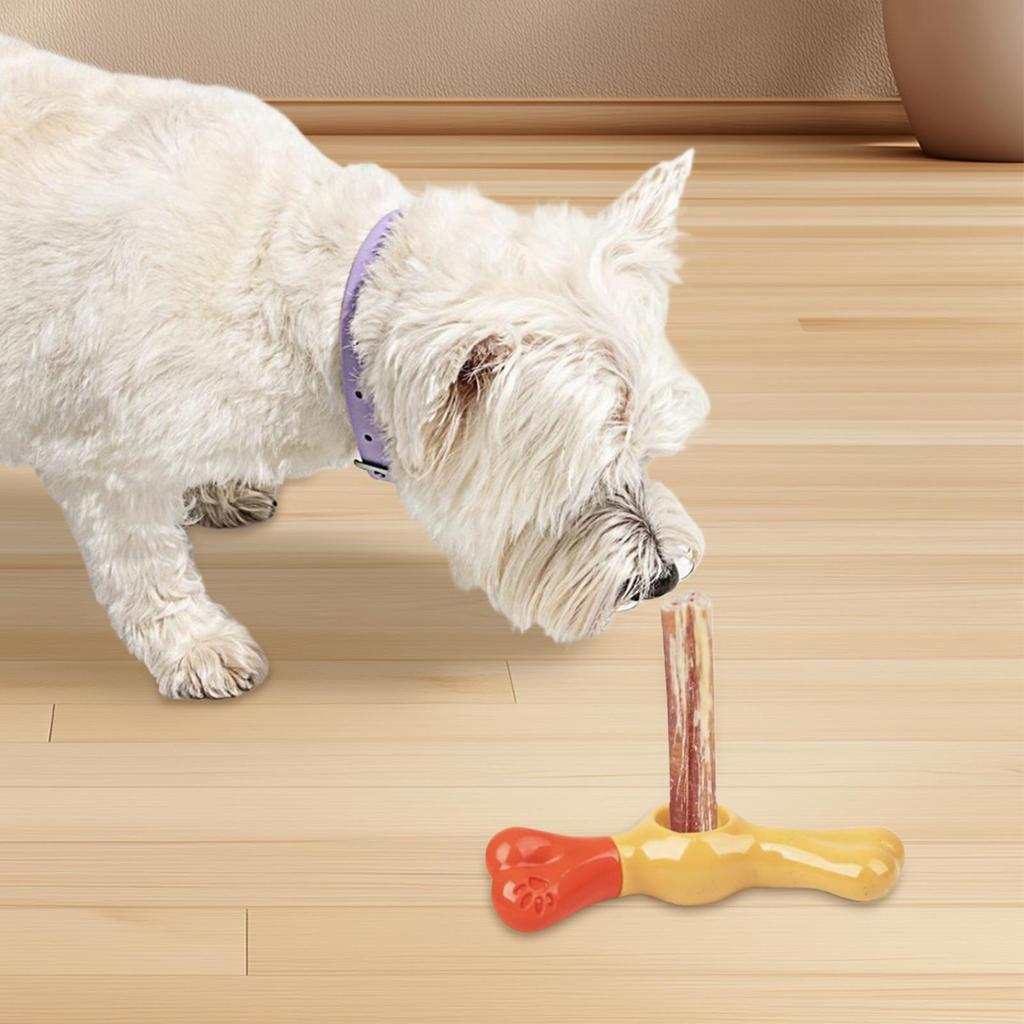Dog Treat Stick Holder Dog Bully Stick Holder Anti choking dog chewing wooden stick holder pet teeth cleaning Pet Supplies