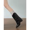 White High-end Retro Thick-heeled Boots Children's Boots 2025 New Autumn with Skirt and Thin Trouser Tube Boots