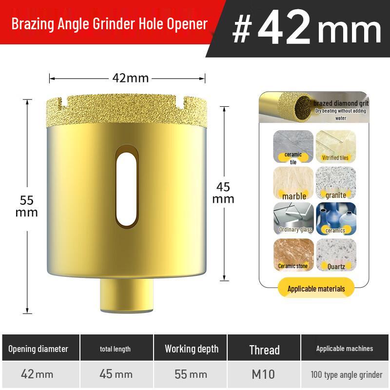 LiDiao Angle Grinder Dry Diamond Hole Saw