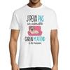 Men's T-shirt - Carlin 'Sorry I Can't' - Crew Neck - Short Sleeves - White Cotton