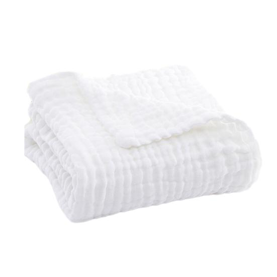 Muslinkos Sommer Sofateppe Pustende Ensfarvet Muslinklede Koseteppe for Seng Sofa Reise Feriebruk