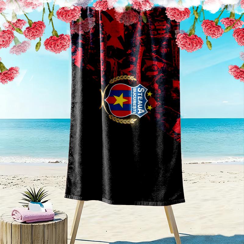 Steaua Bucuresti Print Beach Towel, Large Soft Quick Dry Towel for Beach Camping Swimming