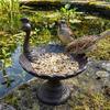 Elegant Peahen Theme Cast Iron Bird Feeder Feeding Station For Garden Landscaping And Wildlife Bathing and Resting
