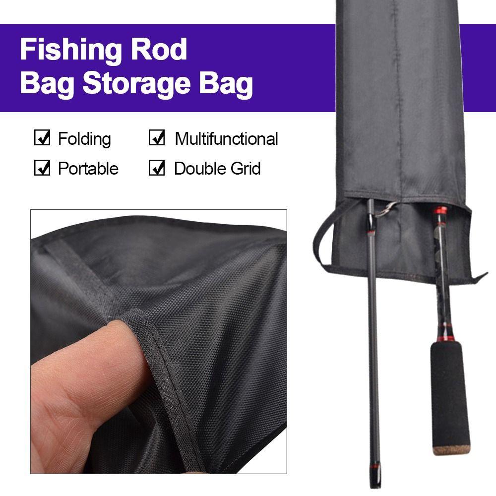 Double Grid Fishing Rod Bag Folding Fishing Rod Protective Cover Lure Rod Bag Fishing Tackle Storage Bag Multifunctional