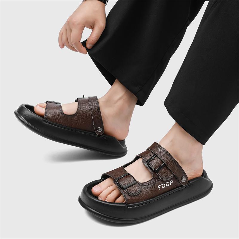 Fashion Comfortable Men's Sandals Breathable Walking Shoes  Lightweight  Outdoor Walking Half Drag Summer Casual Slip-on Beach Shoes