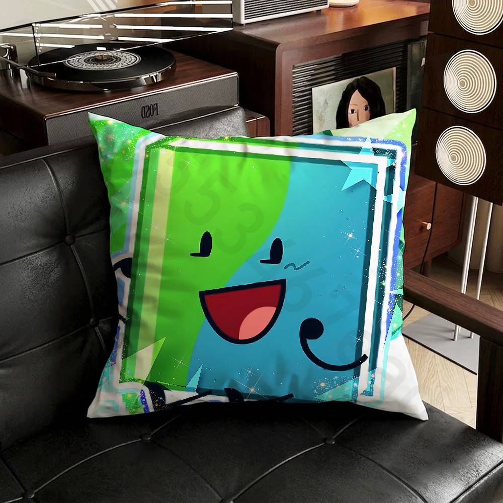 BBattle for Dream IIsland BFDI Pillow Case Square DoubleSided Printing Short Plush Sofa Cushion Cover Bedroom Bedside Pillow