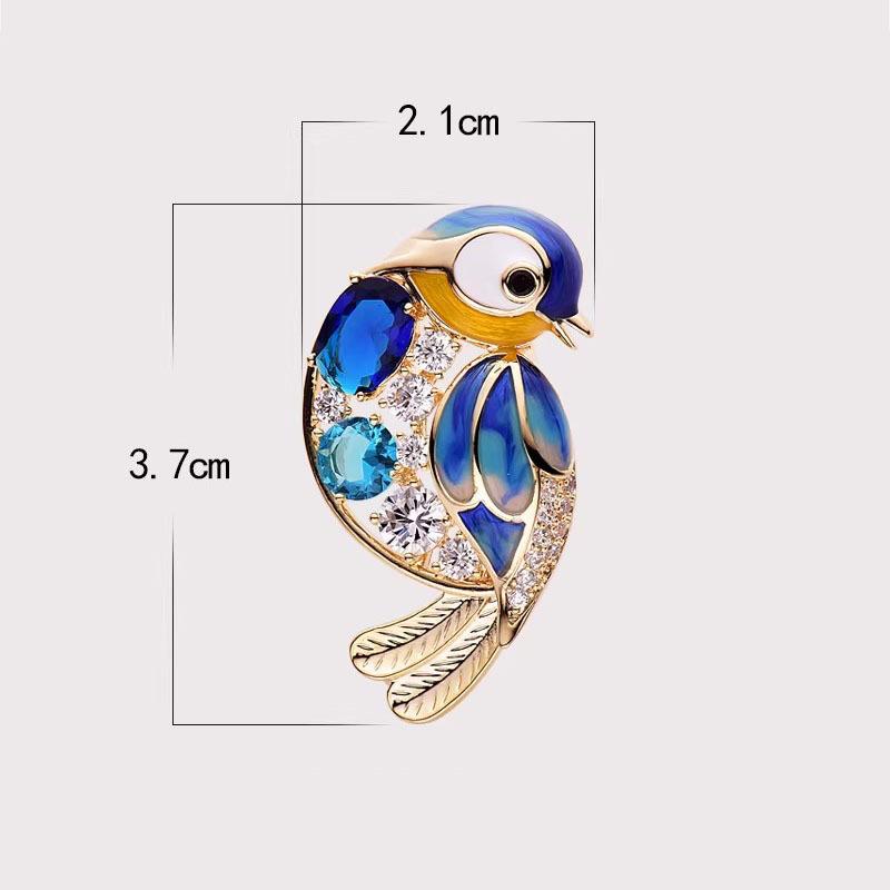 Exquisite Sapphire Bird Brooch Women s Fashion Luxury Temperament Brooch Light Luxury Design Niche Pin Suit Accessories