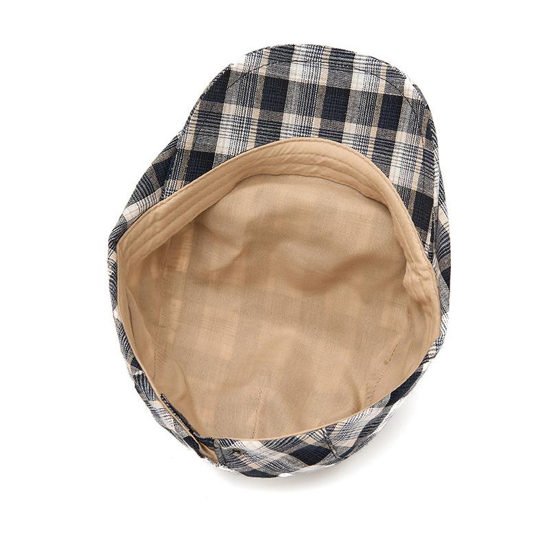 Plaid Beret Spring Summer Thin Men's Forward Hat Women's Newspaper Hat British Cap
