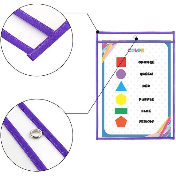 10X File Folder Document Bag Reusable Sheet Protectors for Classroom Teacher Student Office Supplies 10 Colors