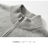 Eleganter Herren-Halbreißverschluss-Kaschmirpullover, einfarbige Strickware mit Stehkragen, Business Casual Pullover