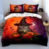 Halloween Decoration Witch Pumpkin Set Soft Comfortable Duvet Cover Bedding Set Included 1*Duvet Cover & 2*Pillowcases, Gift