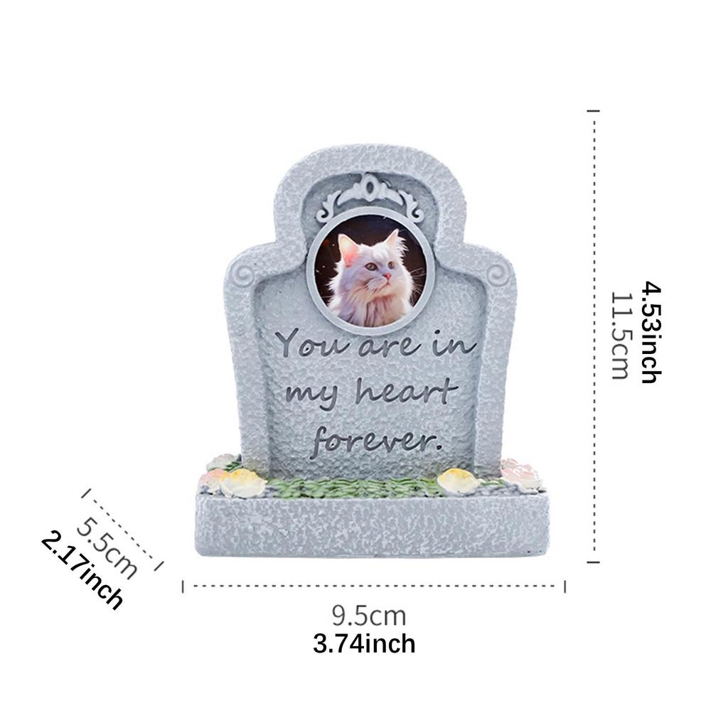 Memorial Monument for Pet Pet Tombstones Resin Weatherproof Pet Grave Marker Cat Memorial Headstone for Patio Outside Yard