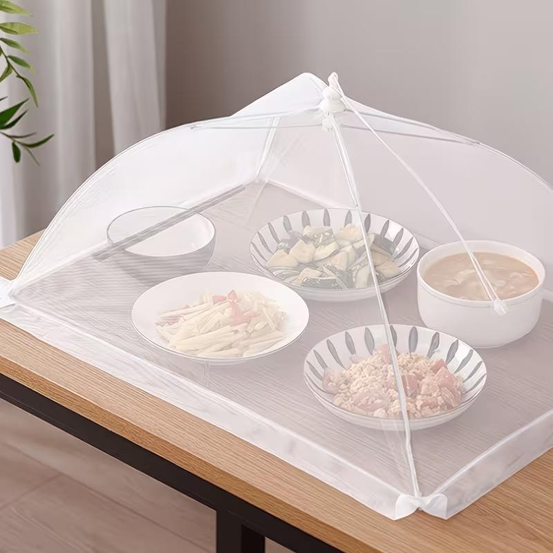 Foldable Food Cover Umbrella Mesh Fly Proof Food Cover Dustproof Dining Table Food Protector for Rice Vegetables Picnic Kitchen