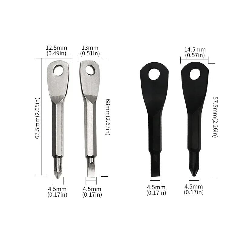 1 Pc Portable Outdoor Camping EDC Emergency Key Type Gadget Cross Flat-Head Screwdriver Driver Portable Multi-Function Key Chain