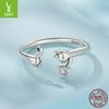 Kitten Open Ring For Women Does Not Fade Niche Design S925 Sterling Silver Animal Ring