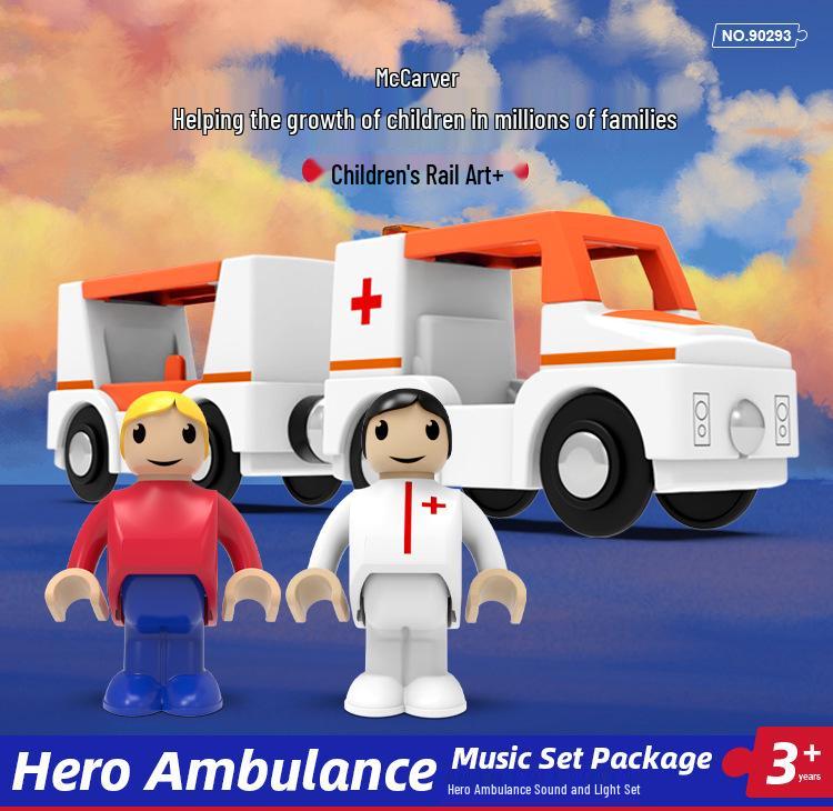 Sound & Light Track Car Police Station Fire Rescue Role-Play Toy for Kids