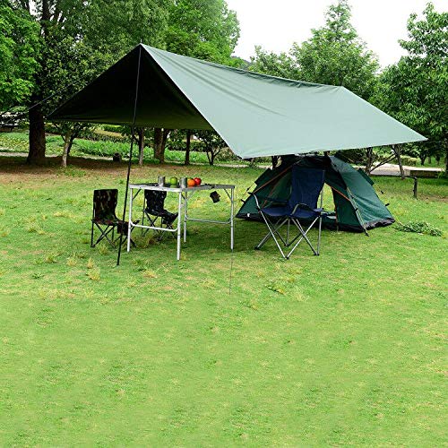Extra Large Camping Awning Tent, Outdoor Waterproof, Rainproof, Fishing Sunshade, UV Protection, Beach Sunshade (Green, 3*3m)