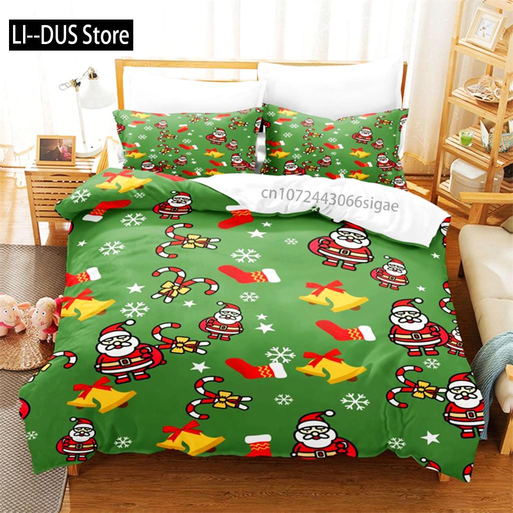 Comforter Cartoon Santa Claus Bedding Set 3D Bedding Digital Printing Queen Size Bedding Set Fashion Design