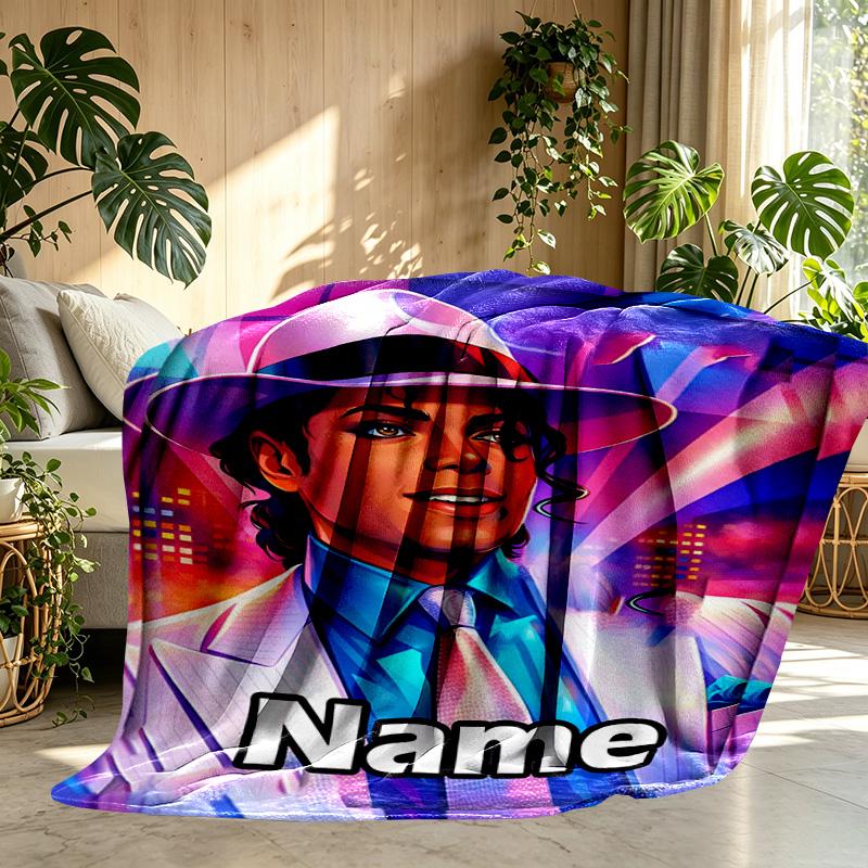 Custom Name Personalized American singer Print Blanket, Home Decor, Bedroom, Sofa, Camping, Couch, Gifts for Birthday Christmas