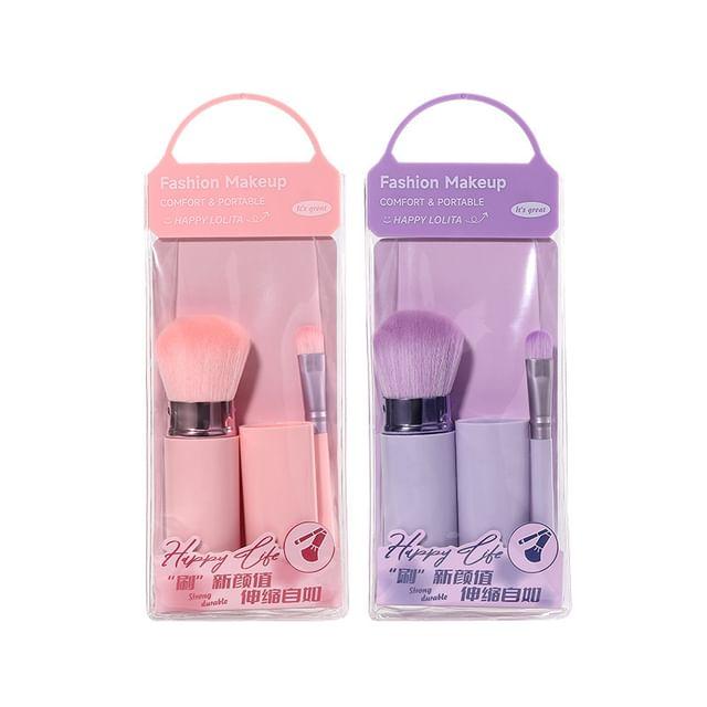 Jesireca - Set of 2: Blush Brush with Cap + Eye Makeup Brush