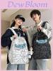 Nylon Letter Backpack For Teens With Design And Casual Style