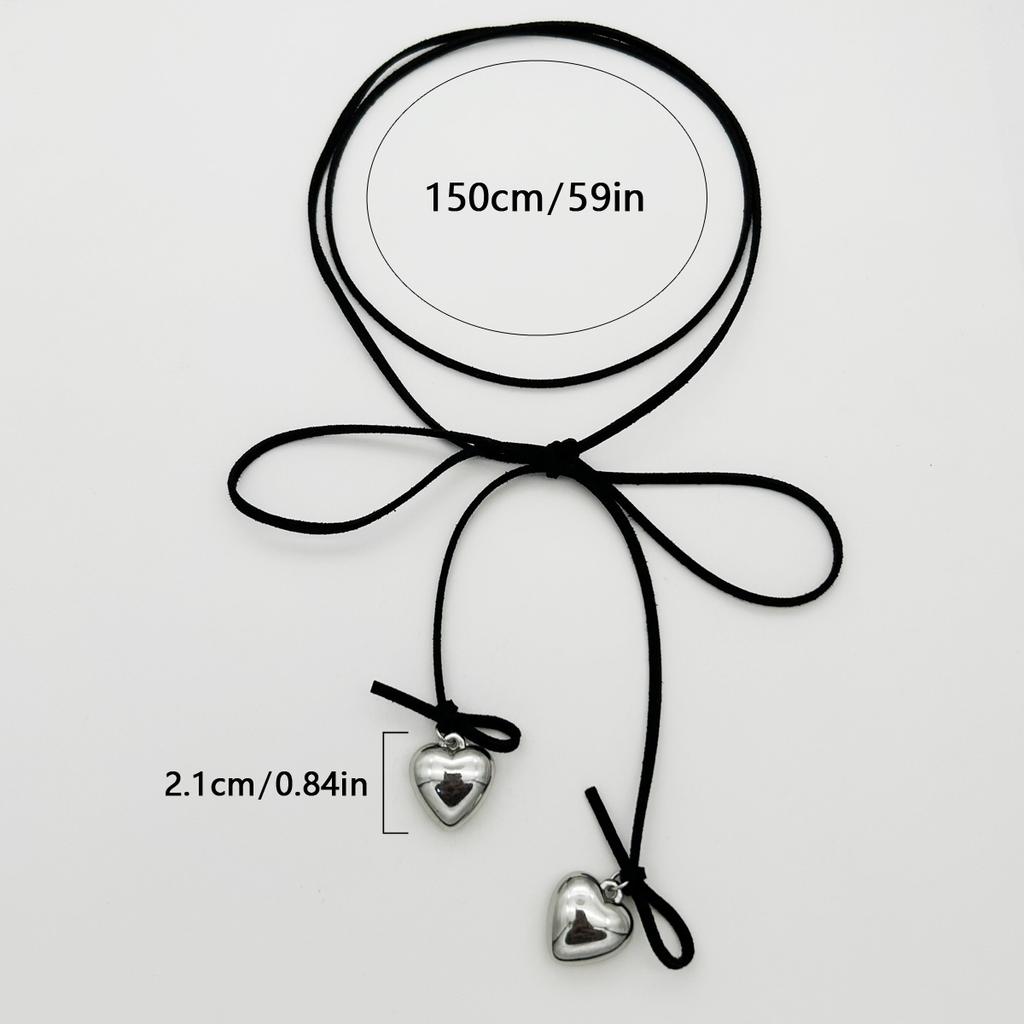 European and American Sweet and Cool Wind Pulling Adjustable Choker Female Simple Personality Metal Feeling Small Love Peach Heart Pendant Necklace