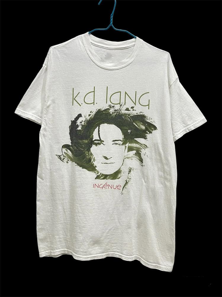 

SALE Vtg K.D. Lang Face To Face Cotton White T Shirt All Size Men Women Unisex T-Shirt XXL