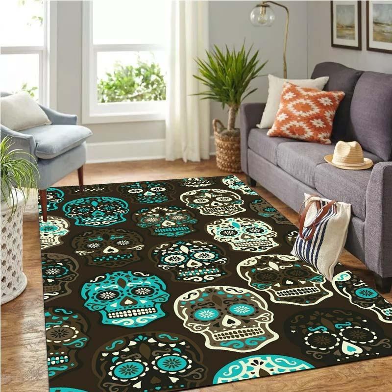 

Хэллоуин готический череп скелет ковер ковер для гостиной спальни нескользящие большие коврики 120cm x 160cm