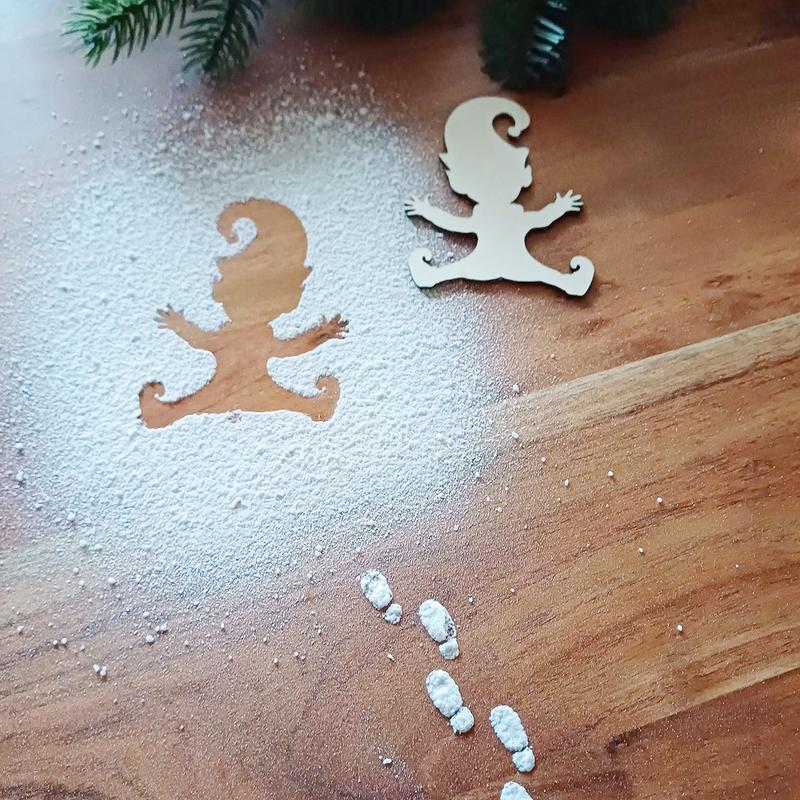 Gnome Stencil Footprints Gnome Door Accessories Christmas Gnome Elf Christmas Decorations Footprint Template
